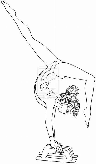 Gymnastics Coloring Gymnast Pages Clipart Drawing Quotes