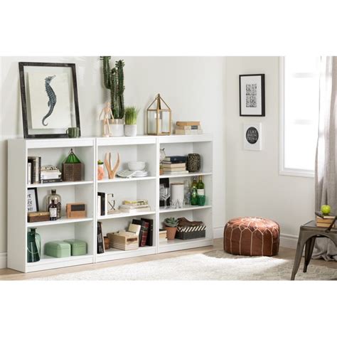 South Shore 3 Shelf Bookcase In Pure White 7250766c