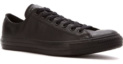 Converse Chuck Taylor Leather Low Top Sneaker In Black Monochrome
