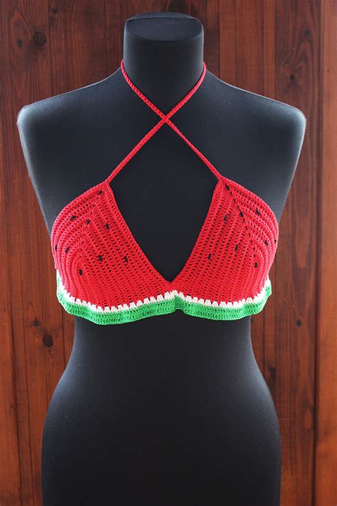 watermelon bikini crochet crochet boho set swimwear custom bikini red bikini brazilian bikini