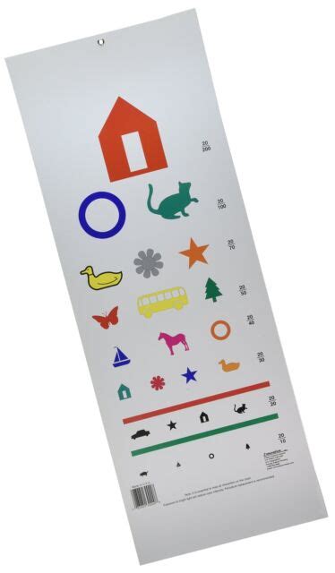 Ennovation Pediatric Color Eye Chart Durable Vinyl Medical Optometry