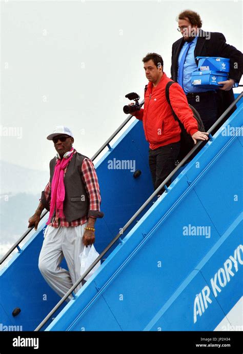 Pyongyang North Korea Former U S Basketball Star Dennis Rodman Left Arrives In Pyongyang