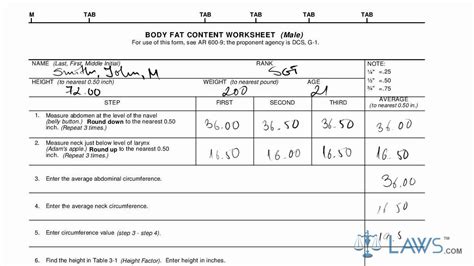 Learn How To Fill The Da Form 5500 Body Fat Content Worksheet Youtube