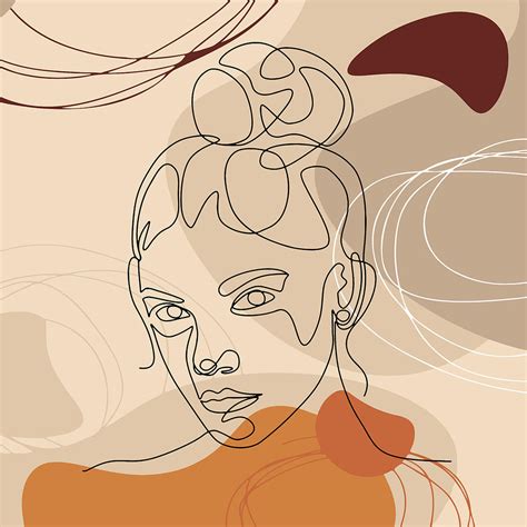 Wall Hangings Prints Abstract Face Line Art Print Fine Line Portrait
