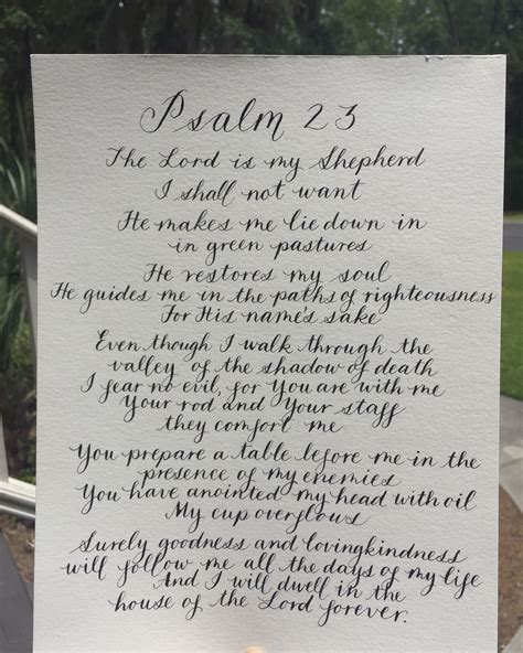 Psalm 23 Calligraphy By Magnolia Lettering Co Custom Calligraphy