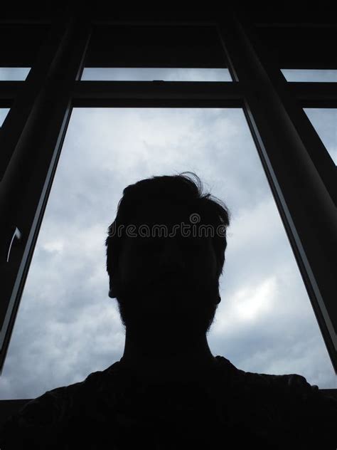 Young Man Mysterious Silhouette In Darkness Stock Image Image Of Dark