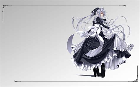 woman wearing black and white dress anime character illustration hd wallpaper wallpaper flare