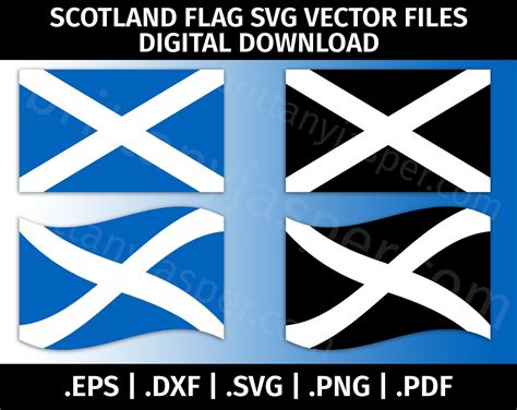 Scotland Flag Svg Vector Clip Art Cut Files For Cricut Etsy Uk