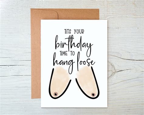 Adult Funny Birthday Card Birthday Boobs Tits Your Birthday Etsy
