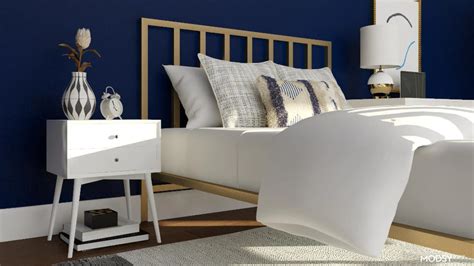 Modern Glam Navy And Gold Bedroom Glam Style Bedroom Design Ideas In