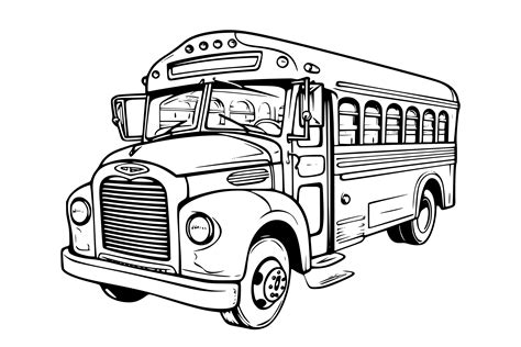 School Bus Coloring Page For Kids Graphic By Mycreativelife · Creative