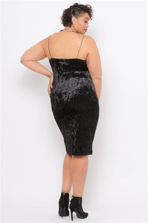 Plus Size Velvet Cami Dress Black Woven Dress Slip Dress Plus Size