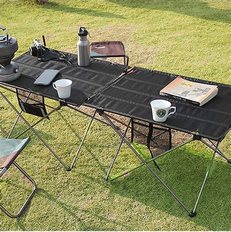 Outdoor Camping Table Portable Foldable Desk Furniture Computer Bed Ultralight Aluminium Hiking