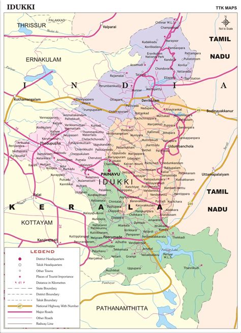 District head quarters kakkanadu, area 2,407 sq.km, population 30,98,378 literacy 93.42%. Idukki District Map, Kerala District Map with important places of Idukki @ NewKerala.Com, India
