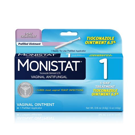 Monistat 1 Dose Yeast Infection Treatment 1 Prefilled Tioconazole Ointment Applicator
