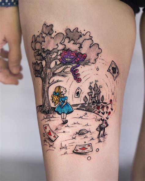 42 Adorable Alice In Wonderland Tattoos Wonderland Tattoo Alice And
