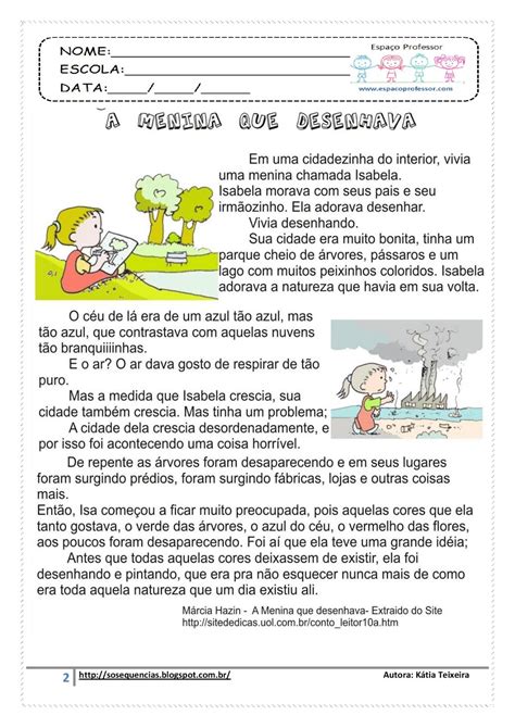 Texto A Menina Que Desenhava
