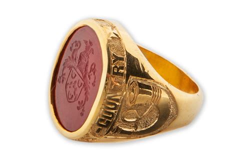 Custom Mens Rings Signet And Crest Gold Plated Sterling Silver