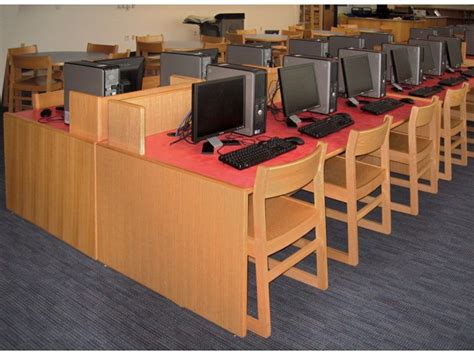 Library Computer Table With Curbing 72x36 Computer Tables