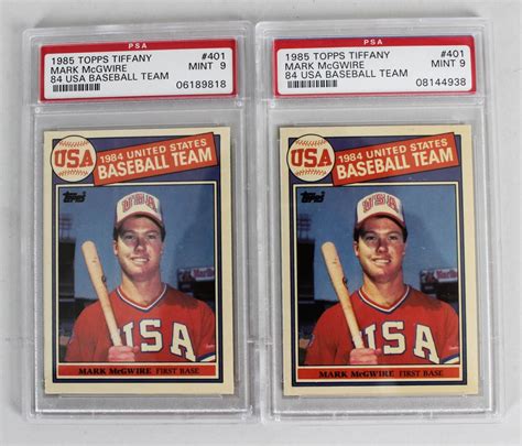 100,000 items added daily · shop over 10,000 brands Pair of 1985 Topps Tiffany Baseball - Mark McGwire USA Rookie Cards (#401 - PSA MINT 9 ...
