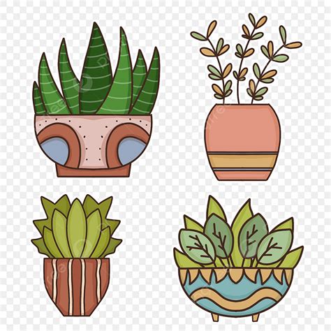 Conjunto De Pegatinas De Vector De Plantas Png Dibujos Etiqueta De La Planta Pegatinas De