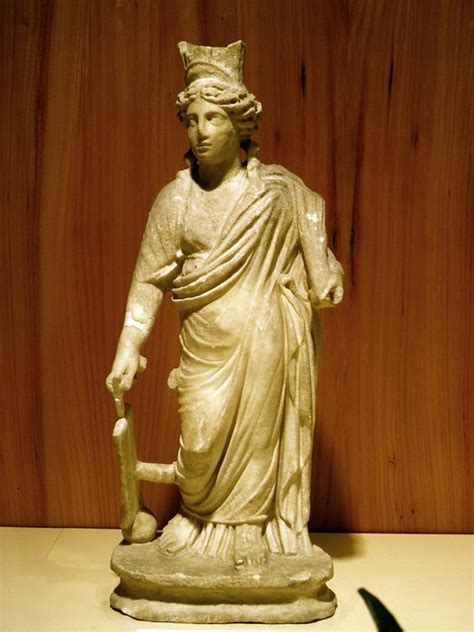 Marble Statuette Of Tyche Goddess Of Destiny And Good Fortune From