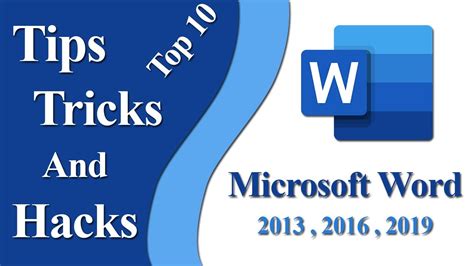 Microsoft Word Tips And Tricks Ms Word 2013 2016 2019 Every