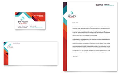 Letterheads are one of the most popular tools for branding since business letters and mails are almost regularly utilized in businesses. Application Software Developer Business Card & Letterhead ...