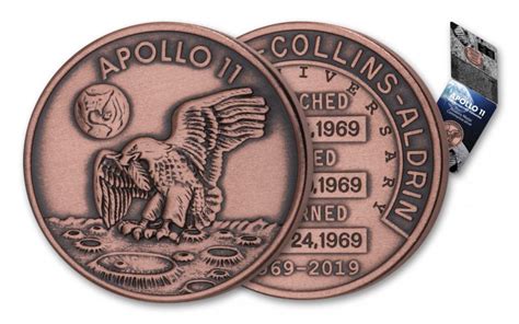 Apollo 11 50th Anniversary Commemorative One Ounce Copper Medal