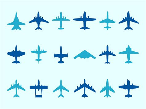 Airplane Silhouettes Set Vector Art And Graphics
