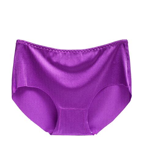 women sexy mid rise panties ultra thin seamless underwear solid color lingerie for ladies plus