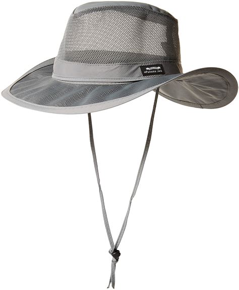 Panama Jack Mesh Crown Safari Sun Hat 3 Brim Adjustable Chin Cord