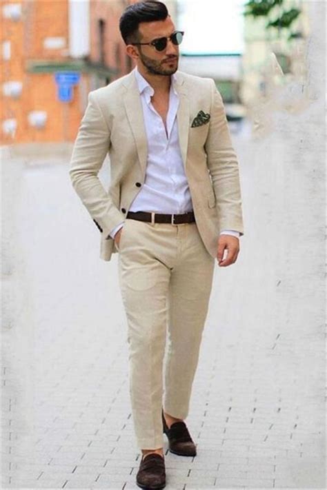 man beige suit2 piece suitwedding prom dinner party wear etsy uk