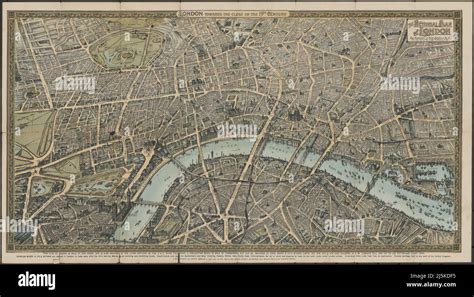 Vintage Map Of London And Area From 17th18th Century Map Is