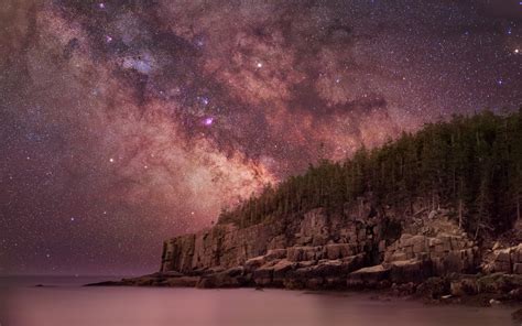 1920x1200 Milky Way Over Otter Cliffs 1200p Wallpaper Hd Nature 4k