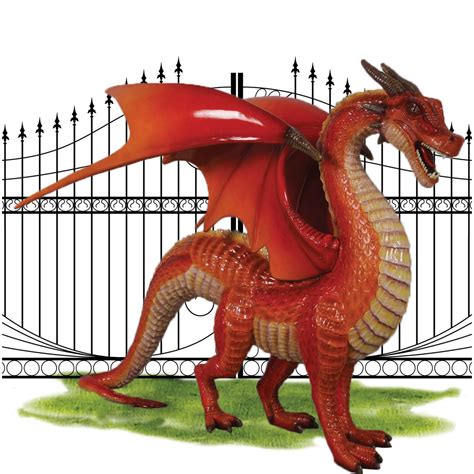 Red Dragon Standing 4ft Sculpture Australia