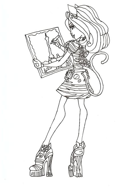 Picnic casket for 2 monster high coloring page. Free Printable Monster High Coloring Pages: Catrine De Mew ...