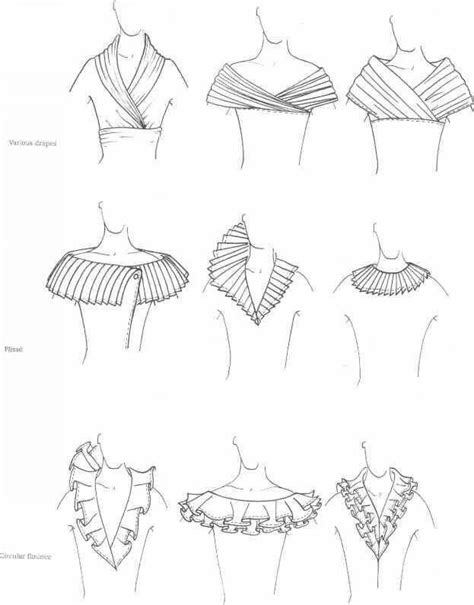 Neckline Fashion Design Sketches Trims Fashion Fashion Drawing Sketches