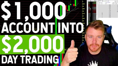 1000 Dollar Day Trading Account Into 2000 Youtube