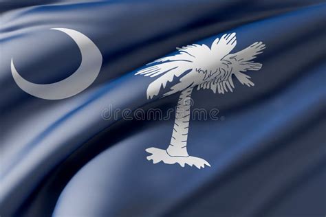 Old South Carolina State Flag Stock Illustration Illustration Of