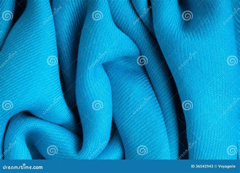 Blue Background Abstract Cloth Wavy Folds Of Textile Texture Stock