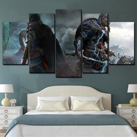 Assassin S Creed Valhalla Game 5 Piece Canvas Art Wall Decor Canvas