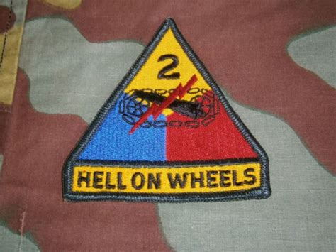Patch Div Armoured 2nd Armored Division Hell On Wheels Ww2 Us Tank