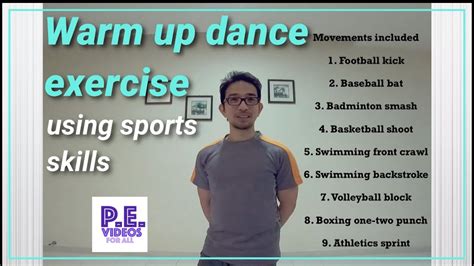 Warm Up Dance Exercise For Kids Using Different Sports Skills Youtube