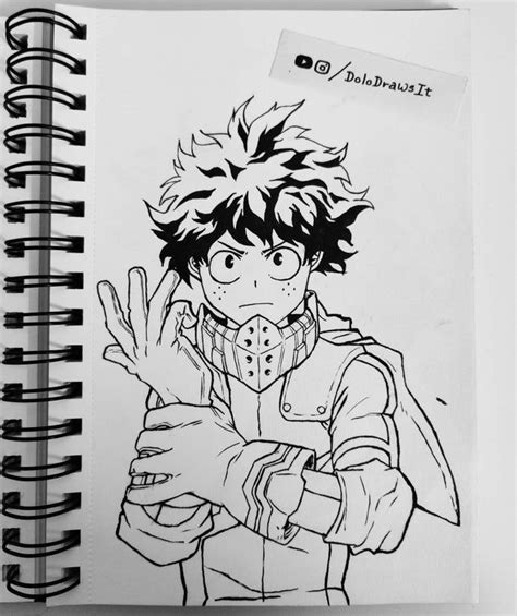 First Time Posting Here Drawing I Did Of Deku Completely Using A Brush