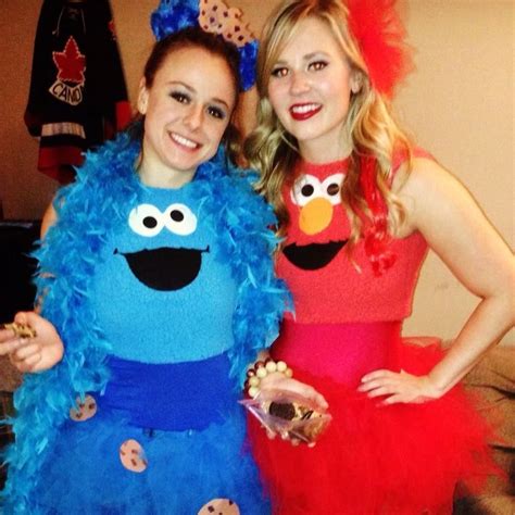 So my daughter doesn't have a ton of hair still and i decided a headband was the way to go. Couples DIY Halloween Costume - Cookie Monster and Elmo | Cookie monster costume, Sesame street ...