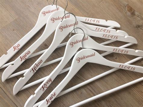 Personalised Bridal Wedding Party Coat Hangers White Text In Etsy