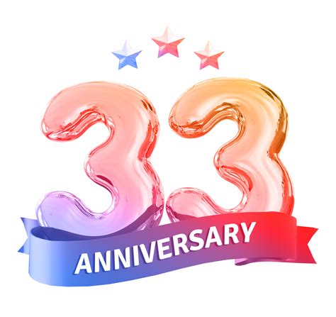 33 Years Anniversary Number 11287799 Png