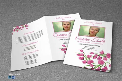 Printable Funeral Program Template Ms Word And Photoshop Etsy