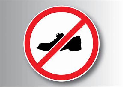 Shoes Sign Shoe Barefoot Superawesomevectors Allowed Remove